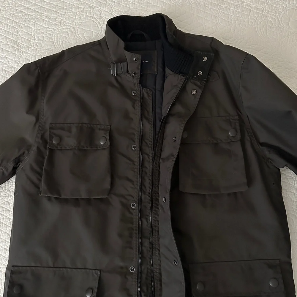 Vintage Y2K Banana Republic Men’s Military Field Jacket Coat Biker Utility Lined